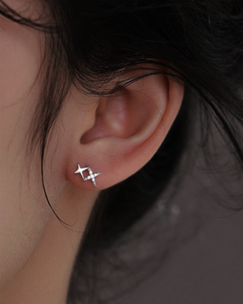 Boucles d'oreilles étoile en argent massif