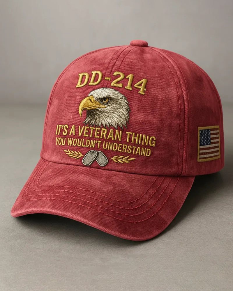 Casquette DD-214 Ancien Combattant Brodée 3D