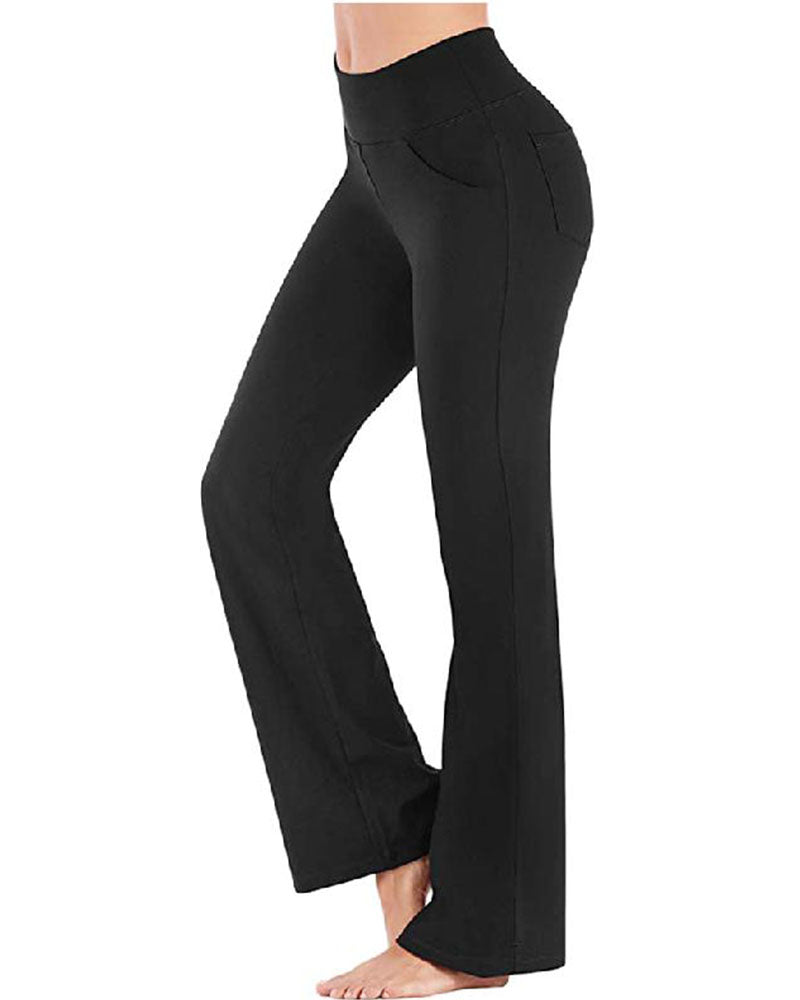 Pantalon Femme Taille Haute Jambe Évasée Yoga