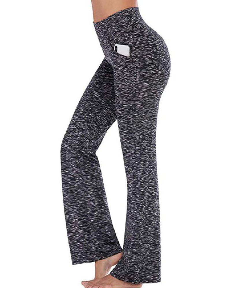 Pantalon Femme Taille Haute Jambe Évasée Yoga