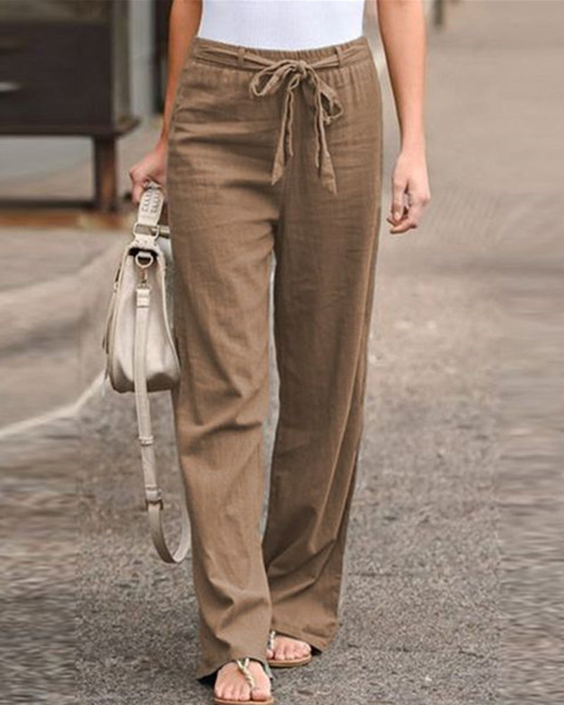 Pantalon à jambes droites et taille élastique