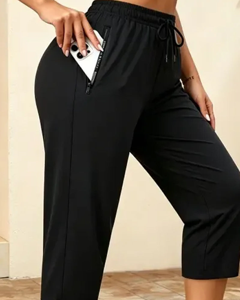 Pantalon Cordon De Serrage Séchage Rapide Racourci Sport