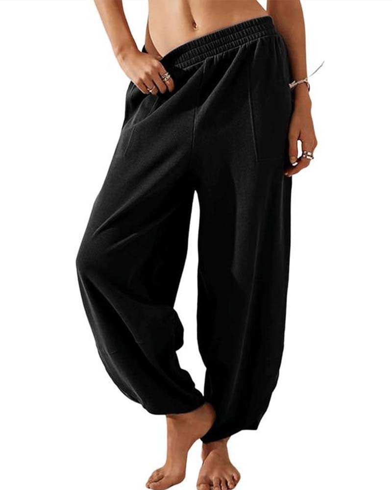Pantalon Taille Élastique Harem