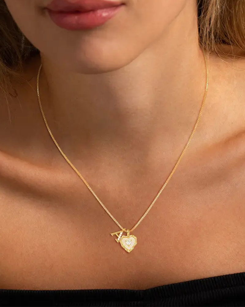 A–Z Micro-Pavé Lettre Initiale Pendentif Collier