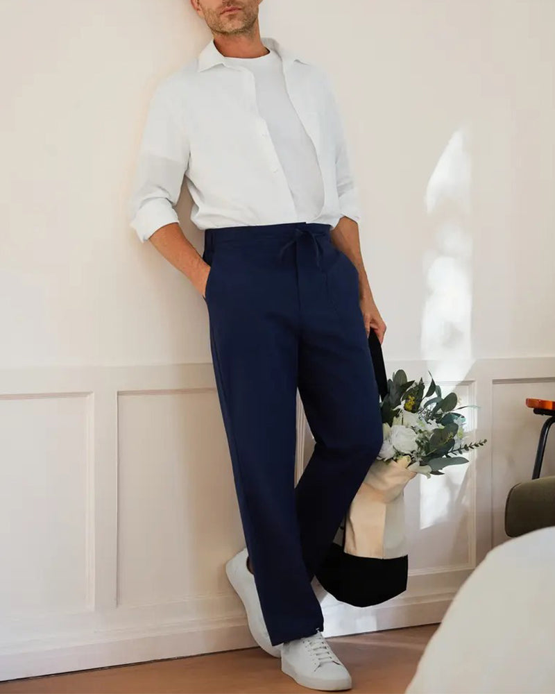 Pantalon Unie Poche Cordon Plage
