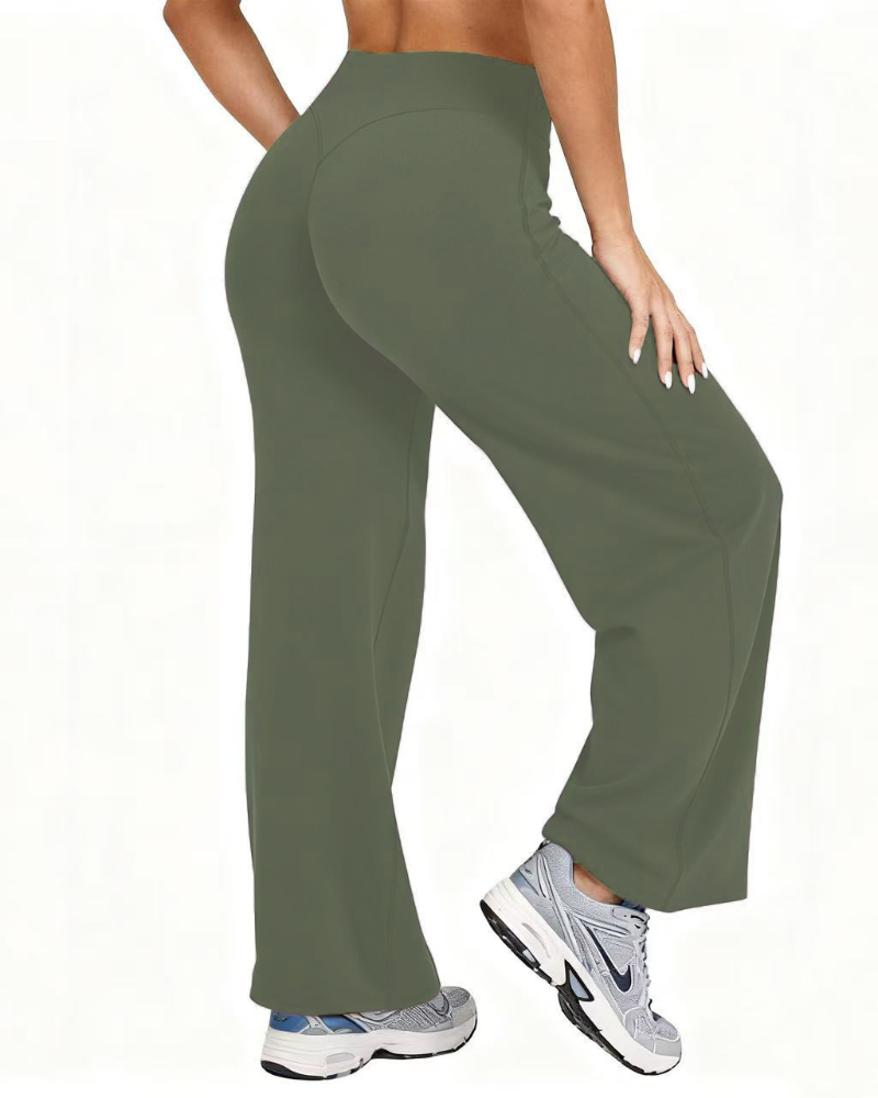 Pantalon Décontracté Yoga Large Jambe