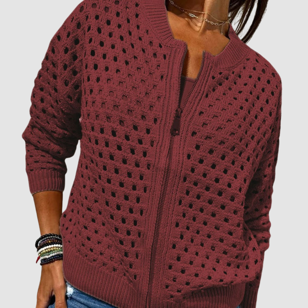Désirée | Cardigan premium ajouré à fermeture