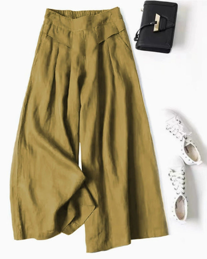 Pantalon Ample Taille Haute Affinant Raccourci
