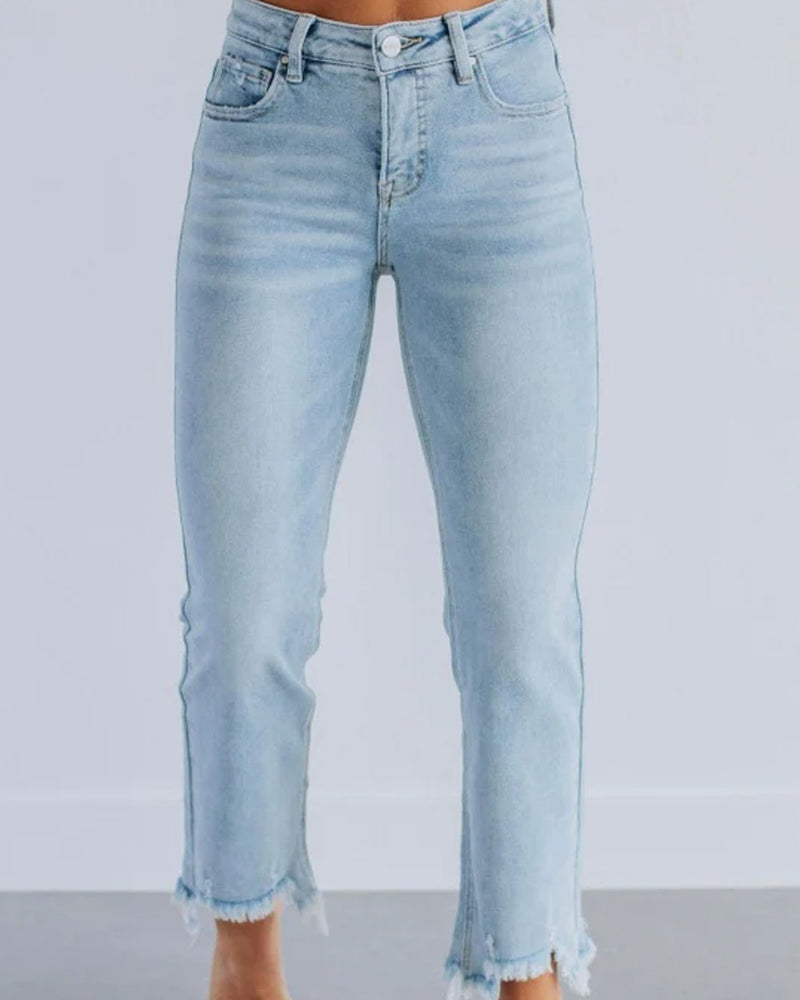 Jean Effet Liftant Pour Les Fesses Évasé Cropped
