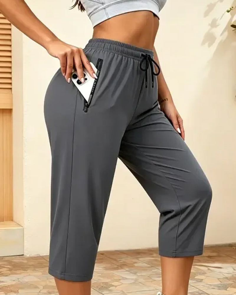 Pantalon Cordon De Serrage Séchage Rapide Racourci Sport