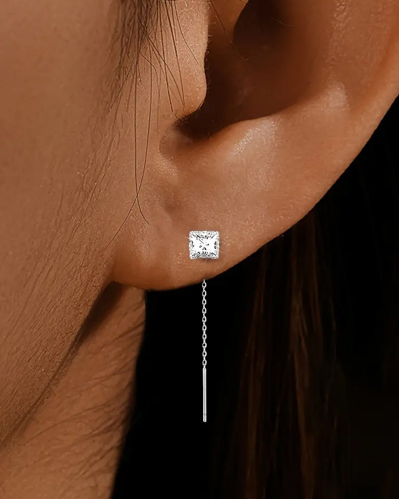 Boucles d'oreilles élégantes à pampilles en zircon