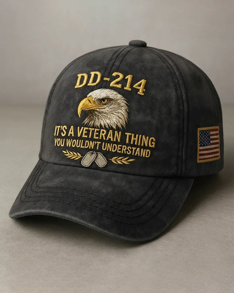 Casquette DD-214 Ancien Combattant Brodée 3D