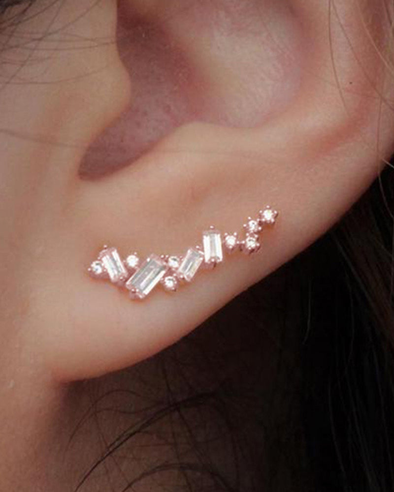 Boucles d'oreilles simples et brillantes à motifs géométriques
