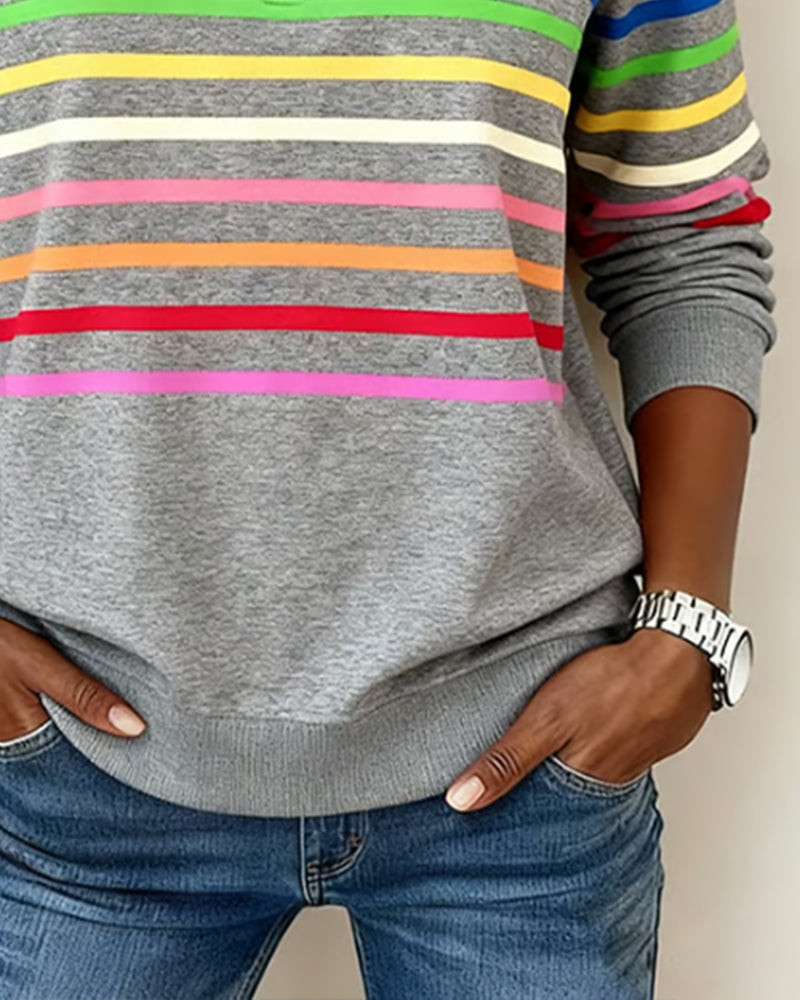 Maggie | Pull rayé à demi-zip