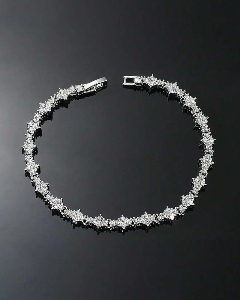 Bracelet Classique Étincelant Zircone Cubique Commémoratif