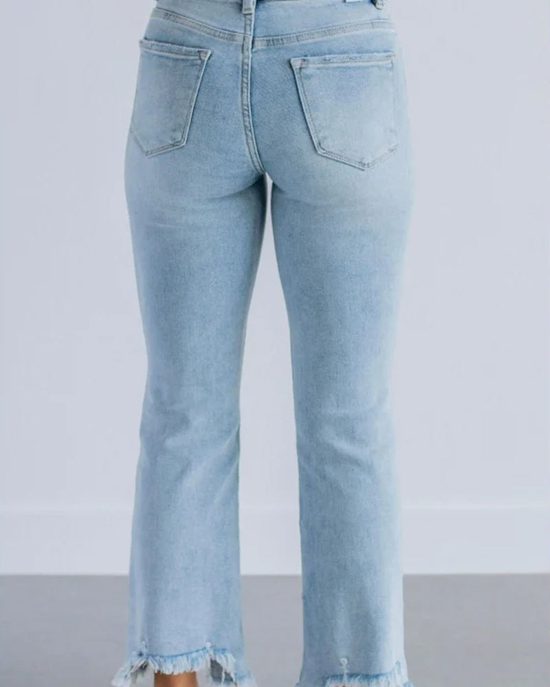 Jean Effet Liftant Pour Les Fesses Évasé Cropped