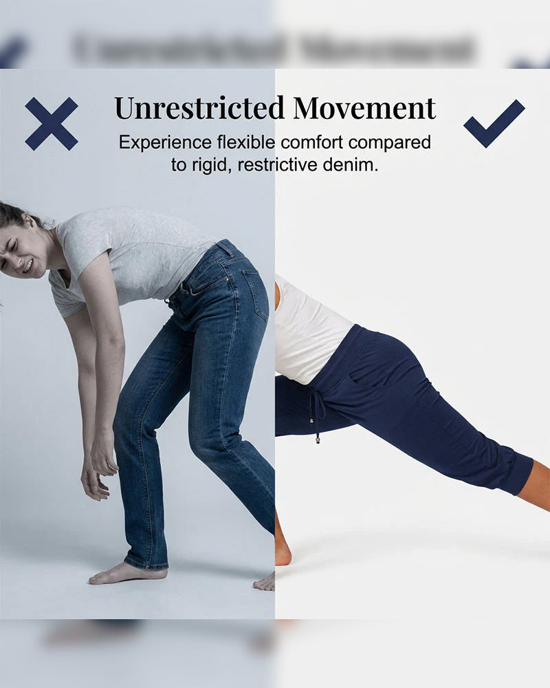 Pantalon à 3/4 longue avec poche de couleur unie