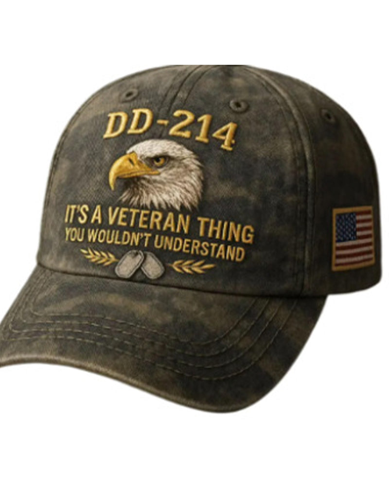 Casquette DD-214 Ancien Combattant Brodée 3D