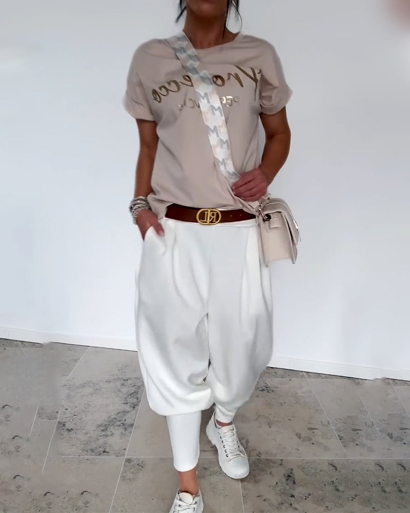 Pantalon Mode Couleur Unie Court