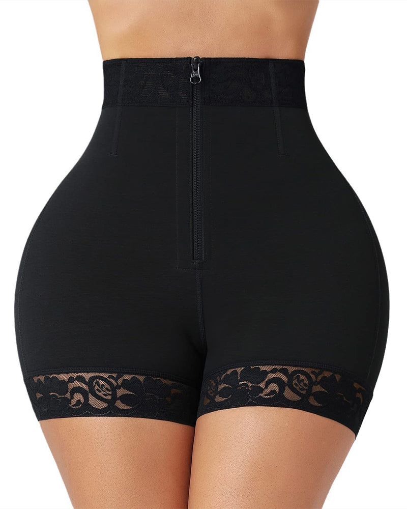 Pantalon Dentelle Fermeture Éclair Taille Haute Élévateur De Fesses