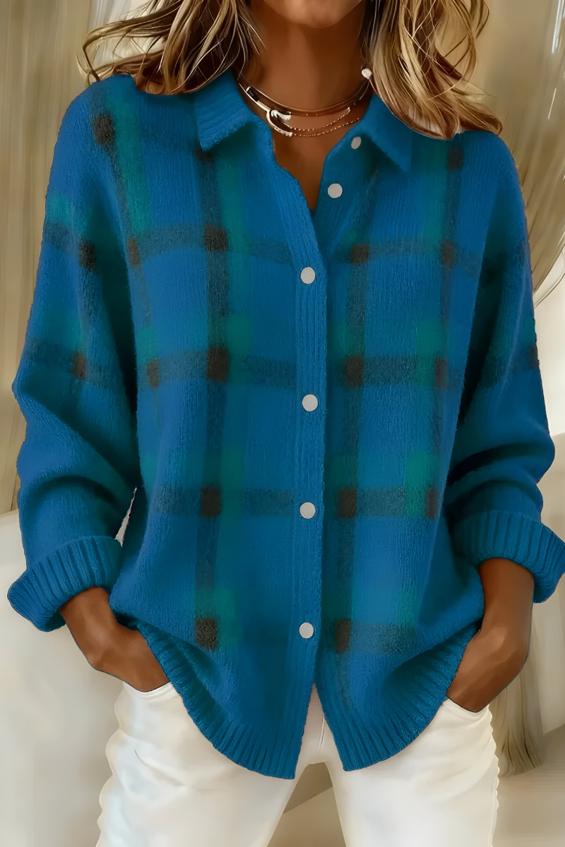 Maïwen | Cardigan à carreaux doux