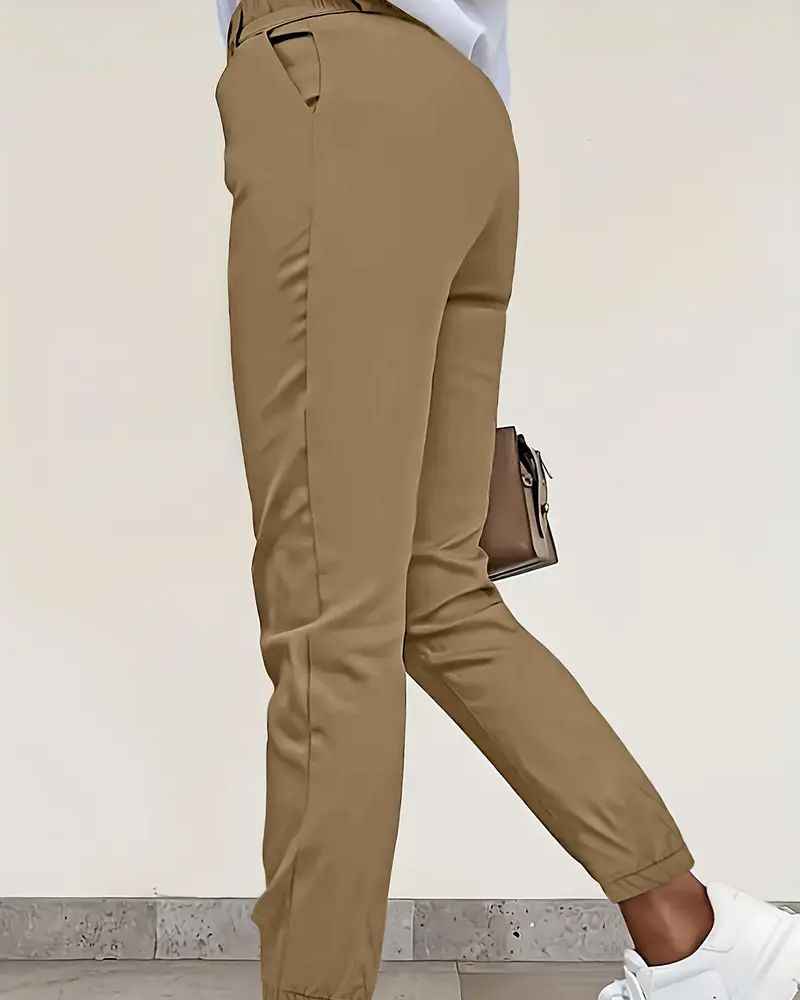 Pantalon Poches Slim-Fit Court