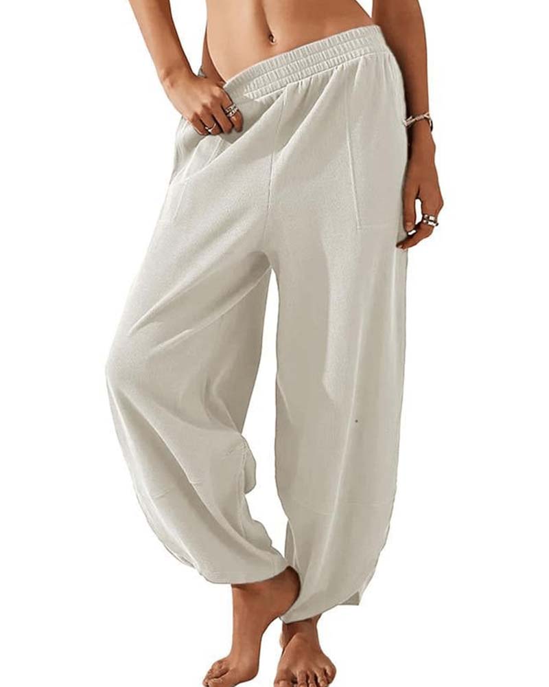 Pantalon Taille Élastique Harem
