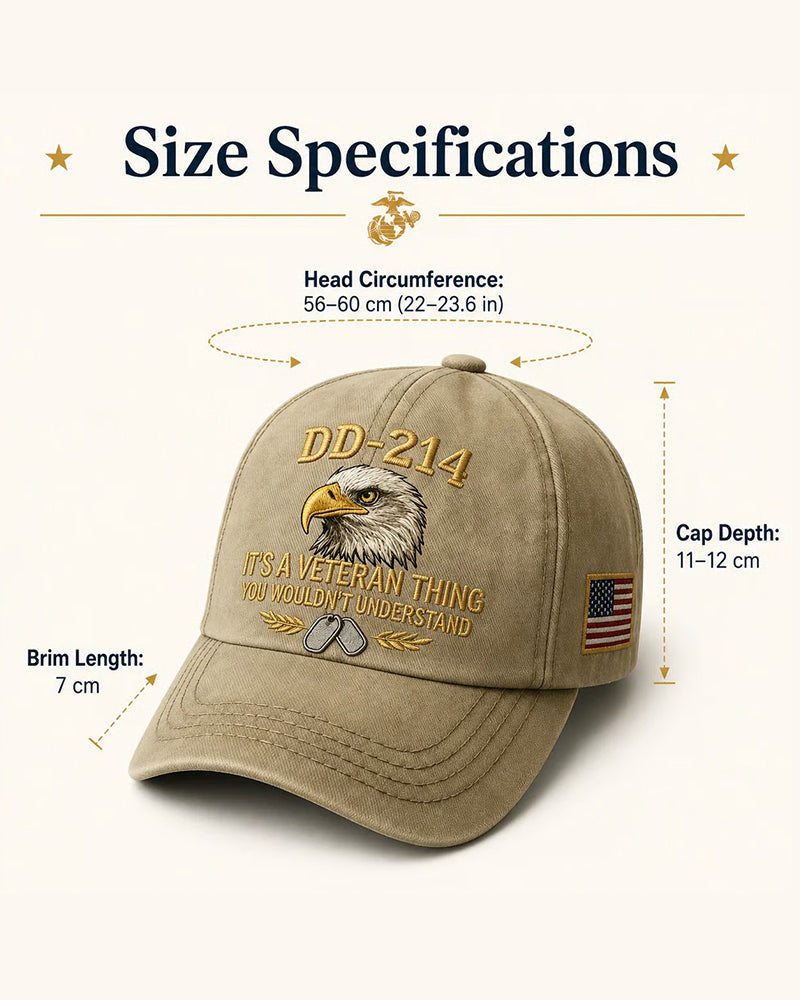 Casquette DD-214 Ancien Combattant Brodée 3D
