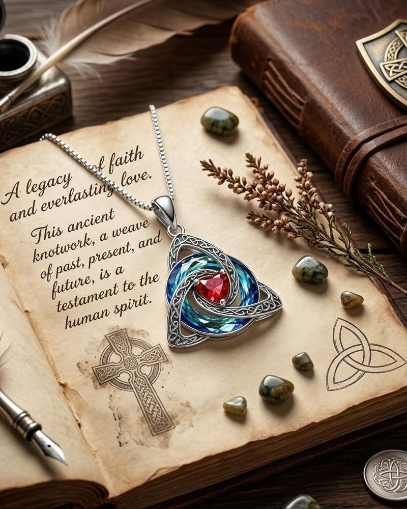 Collier Pierre De Naissance Nœud Trinitaire Celtique ✨