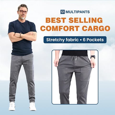 Multipants – Pantalon Cargo Extensible À Haute Élasticité, Multi-Poches Et Durable