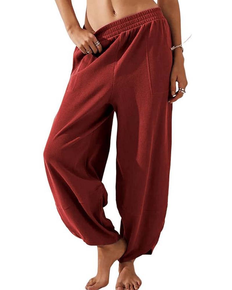 Pantalon Taille Élastique Harem