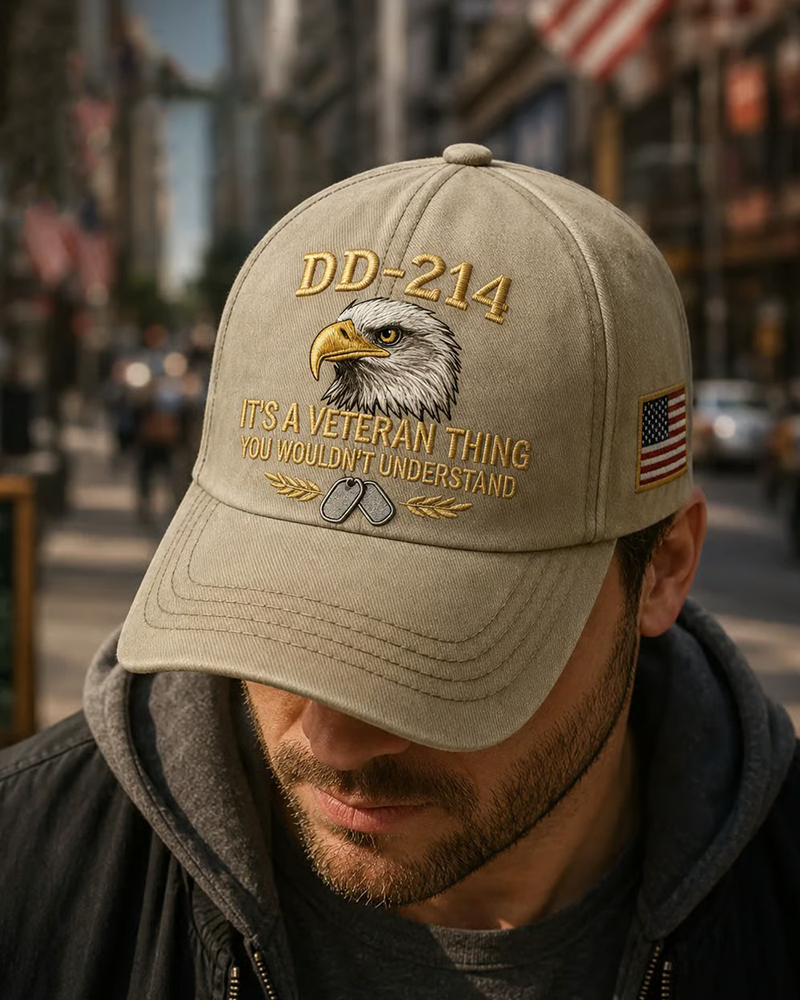 Casquette DD-214 Ancien Combattant Brodée 3D