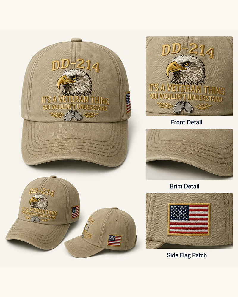 Casquette DD-214 Ancien Combattant Brodée 3D