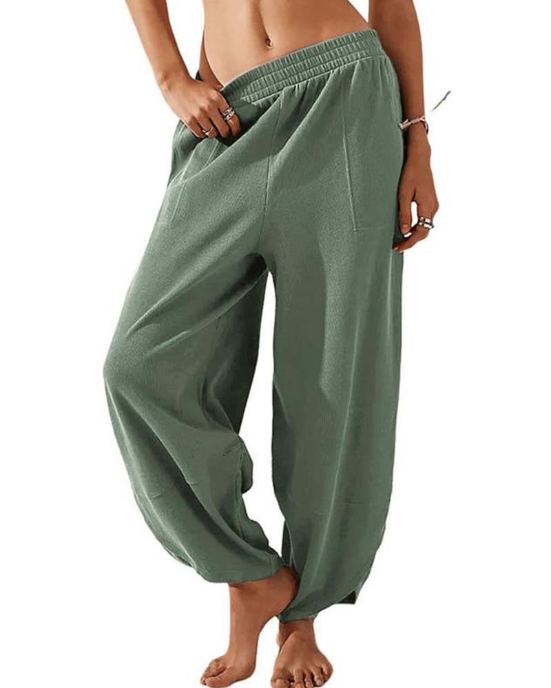 Pantalon Taille Élastique Harem