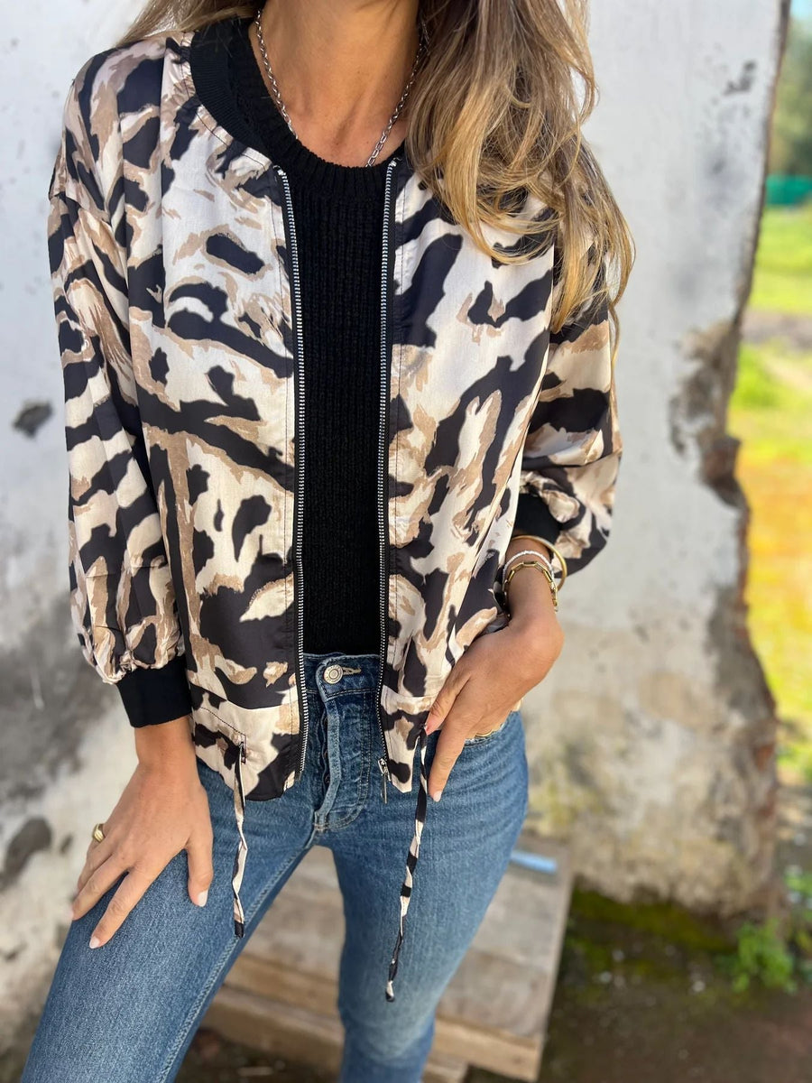 Réva | Bomber tendance à imprimé zèbre