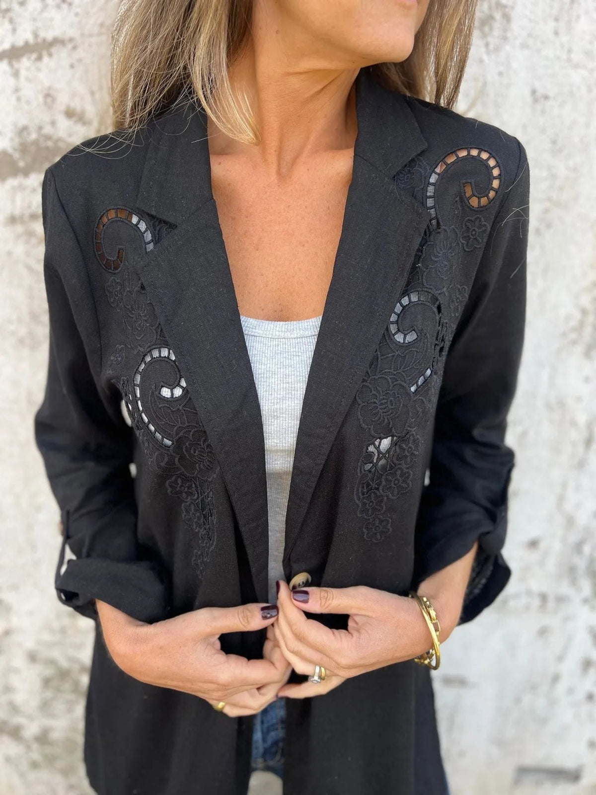 Thalie | Blazer d'été avec détails en dentelle