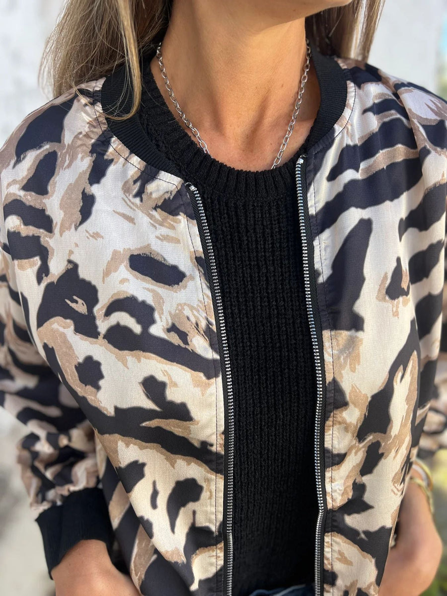 Réva | Bomber tendance à imprimé zèbre