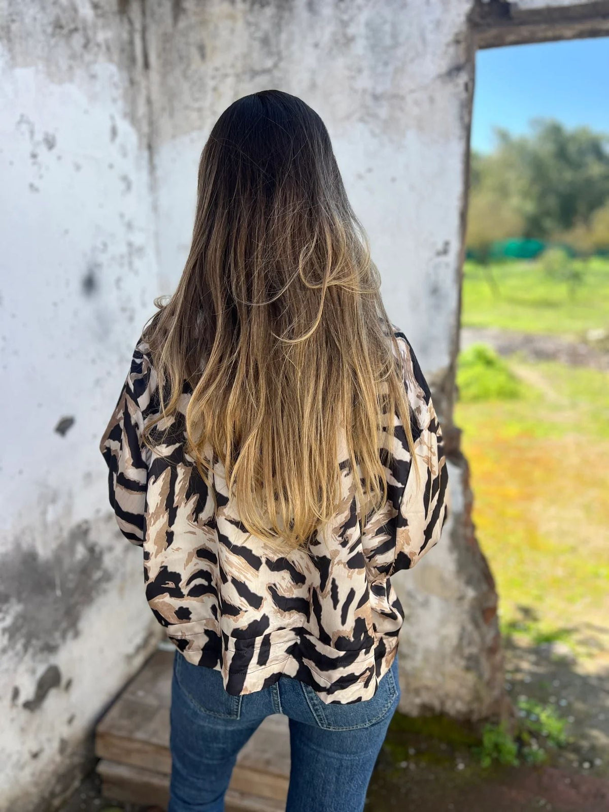 Réva | Bomber tendance à imprimé zèbre