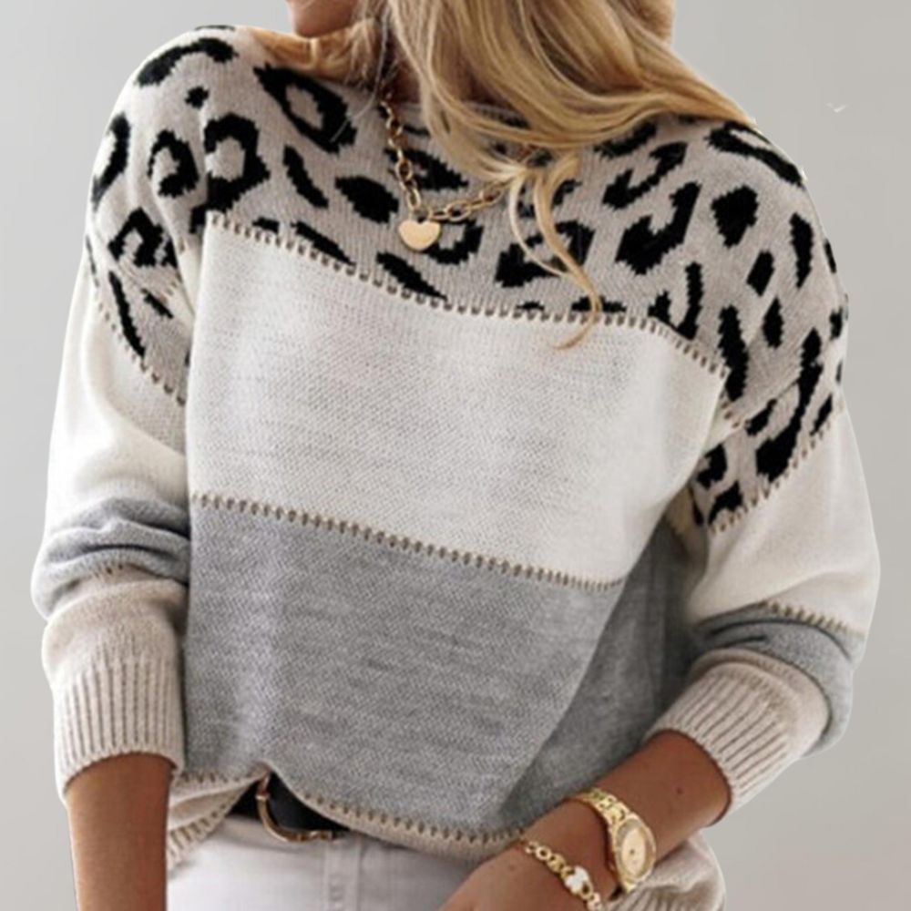 Elina | Pull doux à imprimé animalier
