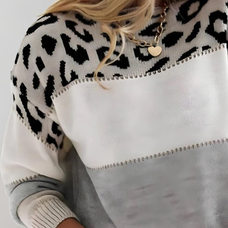 Elina | Pull doux à imprimé animalier