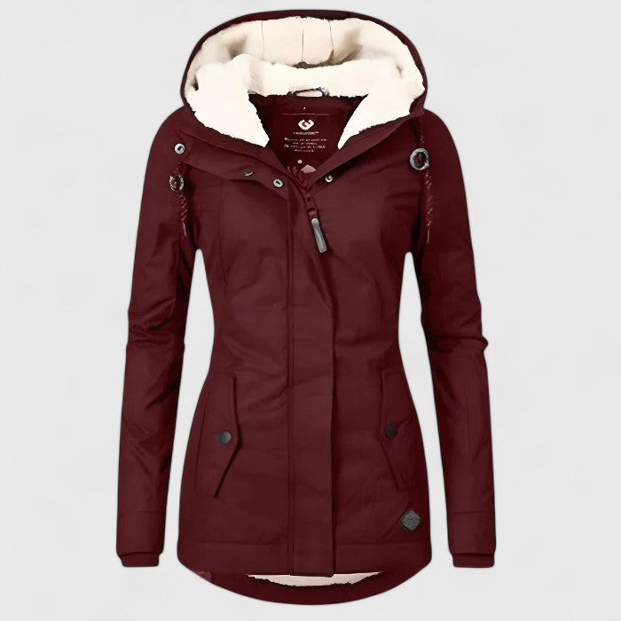 Solenne | Veste d’hiver doublée effet sherpa