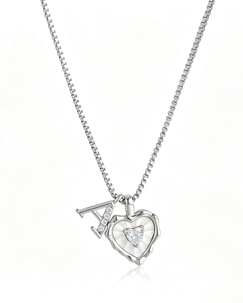 A–Z Micro-Pavé Lettre Initiale Pendentif Collier