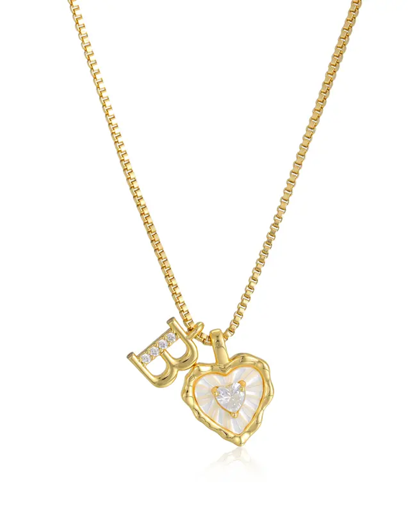 A–Z Micro-Pavé Lettre Initiale Pendentif Collier