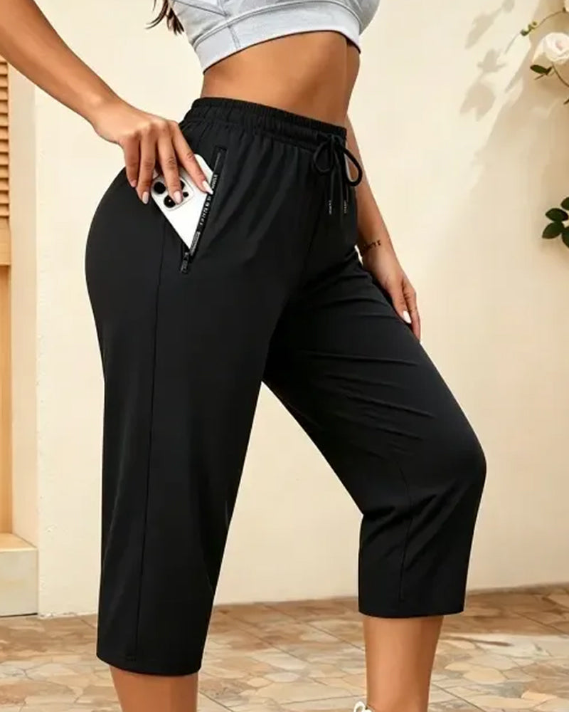 Pantalon Cordon De Serrage Séchage Rapide Racourci Sport
