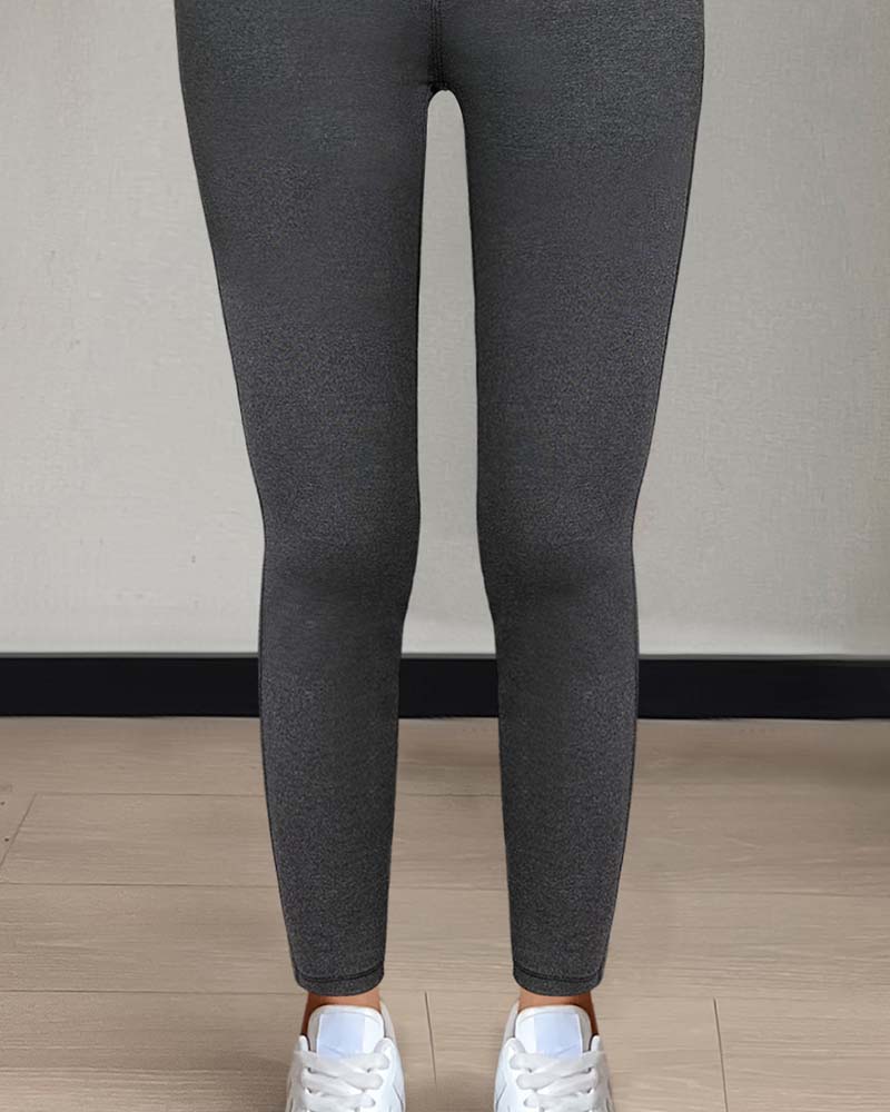 Pantalon Femmes Poche Unie Slim Décontracté