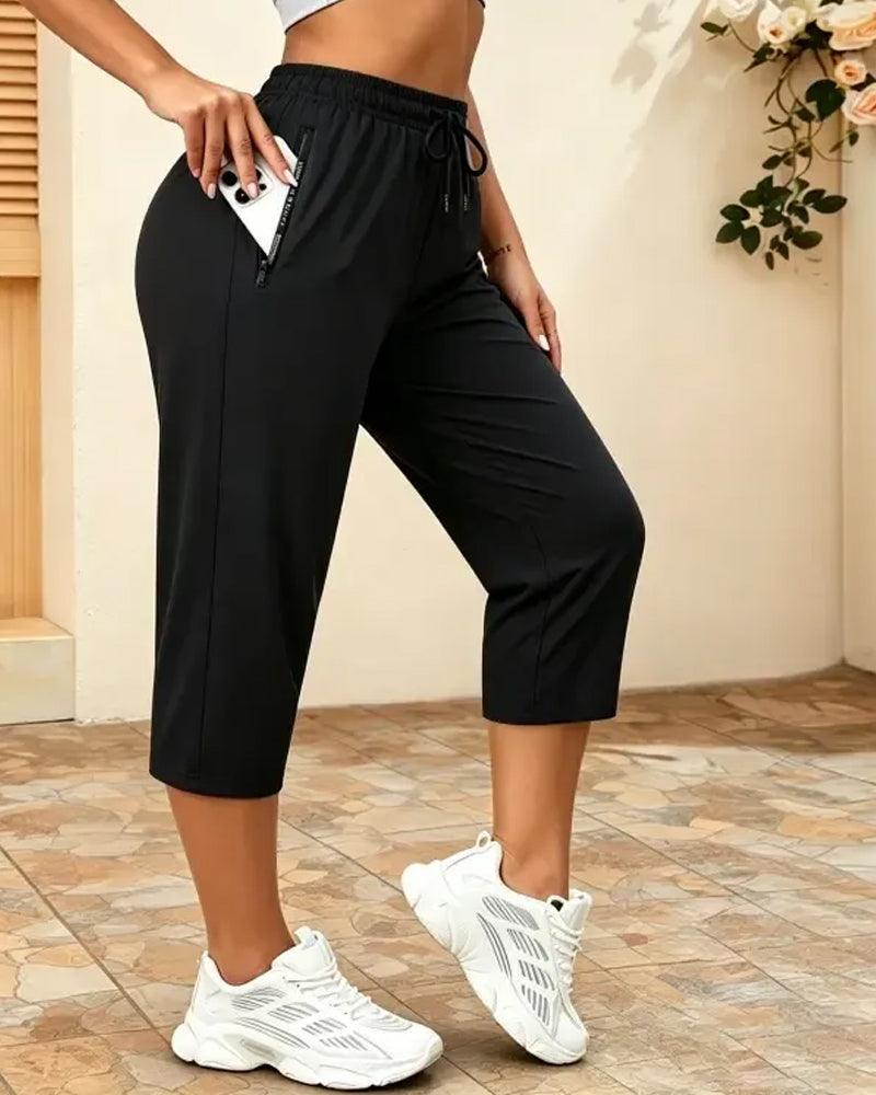 Pantalon Cordon De Serrage Séchage Rapide Racourci Sport