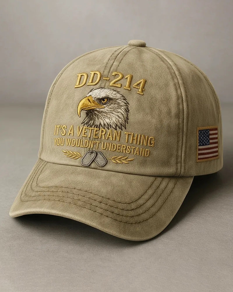 Casquette DD-214 Ancien Combattant Brodée 3D