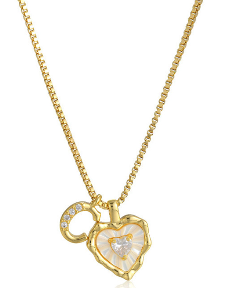 A–Z Micro-Pavé Lettre Initiale Pendentif Collier