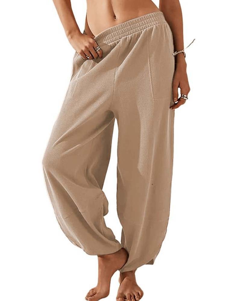 Pantalon Taille Élastique Harem