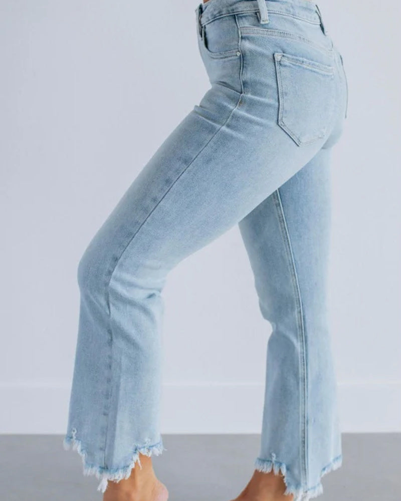 Jean Effet Liftant Pour Les Fesses Évasé Cropped
